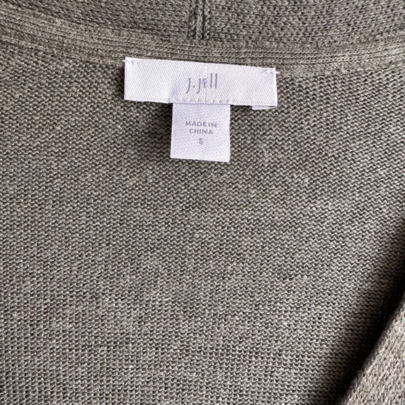 J. Jill Moss Green Linen Blend Ladies Button Up Casual Career Cardigan, S - Picture 3 of 6